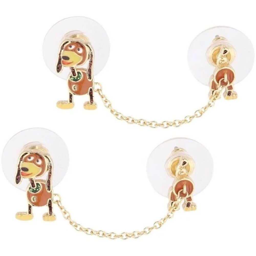 BAUBLEBAR x PIXAR Disney Slinky Dog Earrings Gold Tone Studs Toy Story Rare NIB